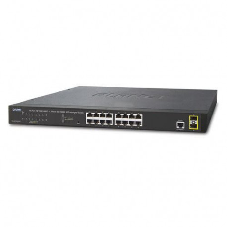 Planet 16-Port RJ45 GbE Switch 2 SFP Interfaces L2 Mngd