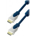 Transmedia HDMI cable metal plugs gold contacts, 7,0 m, blue
