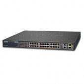 Planet 26-Port Web Managed (24x 100Mbps 802.3at PoE RJ45 2x 1G TP SFP Combo) Switch 420W