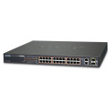 Planet 26-Port Web Managed (24x 100Mbps 802.3at PoE RJ45 2x 1G TP SFP Combo) Switch 420W