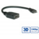 Roline VALUE HDMI High Speed kabel sa mrežom, TIP A (F) - TIP C (M) (mini), 0.15m