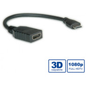Roline VALUE HDMI High Speed kabel sa mrežom, TIP A (F) - TIP C (M) (mini), 0.15m