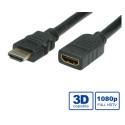 Roline VALUE HDMI produžni kabel sa mrežom, HDMI M - HDMI F, 1.0m