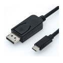 Roline USB-C - DisplayPort kabel, M/M, 2.0m, crni