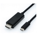 Roline USB-C - HDMI kabel, M/M, 2.0m, crni