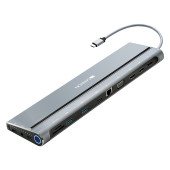 Canyon Multiport Docking Station with 14 ports: Type c data+Audio+Type C PD3.0 100W+SD+TF+2*USB3.0+U