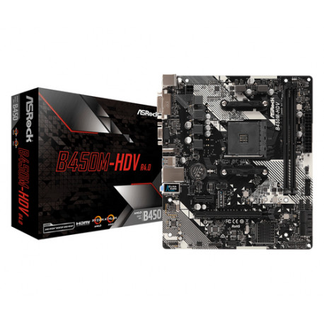 Asrock B450M-HDV R4.0 Priključnice AM4 Mikro ATX AMD B450