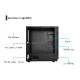 NaviaTec Master V2 Gaming Case, Tempered Glass Panel, 3x Black fans