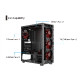 NaviaTec Master V2 Gaming Case, Tempered Glass Panel, 3x Black fans