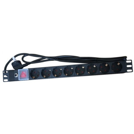 NaviaTec 8 Outlet Power Distribution Unit 8x Schuko Input Cable Schuko