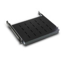 NaviaTec 19" polica za mrežni ormar dubine 900-1100 mm, 1U, izvlačna, crna