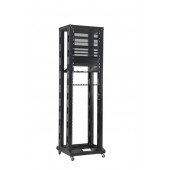 NaviaTec 19" 4 Post Open Frame Rack, 42U Black