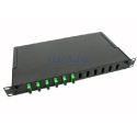NFO Patch Panel 1U 19" - 12x SC Duplex, Pull-out, 1 tray, Black