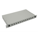 NFO Patch Panel 1U 19" - 12x SC Simplex LC Duplex, Pull-out, 1 tray