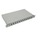 NFO Patch Panel 1U 19" - 12x SC Simplex LC Duplex, Slide-out on rails, 1 tray