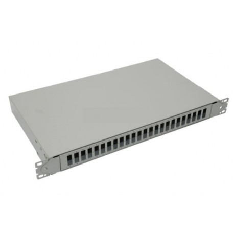 NFO Patch Panel 1U 19" - 24x SC Duplex, Slide-out on rails, 2 trays
