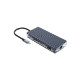 Priključna postaja USB-C, 11 in 1, 3x USB 3.0, 1x USB 2.0, HDMI, VGA, avdio, čitalec kartic, RJ45, PD 100W, ORICO WB-11P