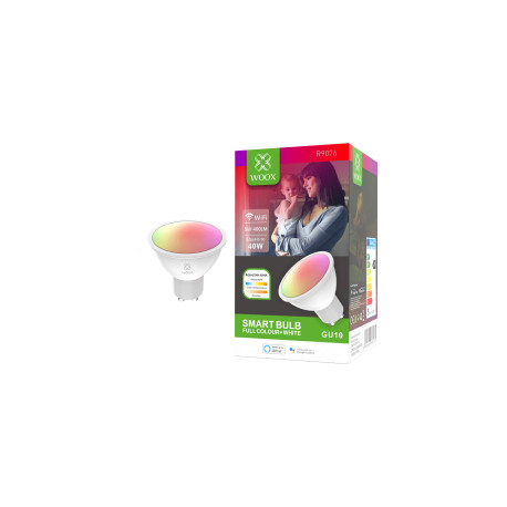 WOOX WiFi Smart LED Spot RGB+CCT žarulja GU10, 5.5W, 400lm, 2700-6500K, WooxHome app, glasovna kontrola - Alexa & Google