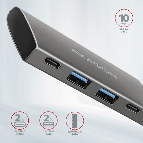USB HUB AXAGON HMC-4G2 2xUSB3.2 Gen 2, 2xUSB-C
