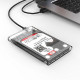 Zunanje ohišje za HDD/SSD 2,5" USB-C 3.1 Gen2 UASP v SATA3, prozorno, ORICO 2139C3-G2-CR