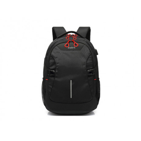 Nahrbtnik za prenosnik Ewent Backpack 15.6'', USB vhod, črn, EW2526
