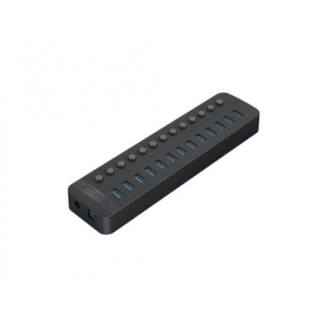 USB hub s 13 vhodi, USB 3.0, s stikali, zunanje napajanje, črn, ORICO CT2U3-13AB