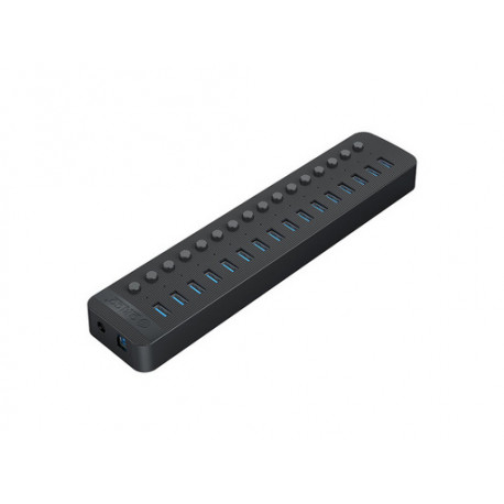 USB hub s 16 vhodi, USB 3.0, s stikali, zunanje napajanje, črn, ORICO CT2U3-16AB