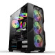 NaviaTec Raptor Gaming case with 4x RGB Fans, Tempered Glass Side, Mesh front panel