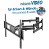 Transmedia Full-Motion Bracket for flat screens 32" - 70" for corner mounting