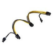 AKYGA Adapter PCI-E 6 pin (m) / 2x PCI-E 6+2 pin (f) 2x 15cm