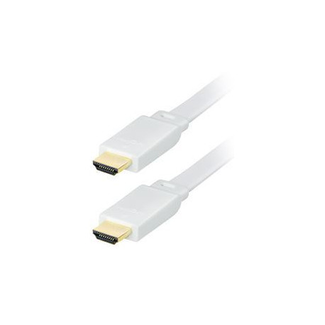 Transmedia High Speed HDMI-cable with Ethernet, Flat cable, 5m White