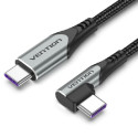 Vention USB 2.0 C Male Right Angle to C Male 5A Cable 1M Gray