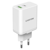 Canyon, PD 20W/QC3.0 18W WALL Charger with 1-USB A+ 1-USB-C   Input: 100V-240V, Output: 1 port charg