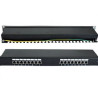 NaviaTec Cat6 Shielded 16-Port Patch Panel Black
