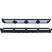 NaviaTec Cat6 Unshielded 24-Port Patch Panel, Crni