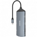 CANYON 8 in 1 hub, with 1*HDMI,1*Gigabit Ethernet,1*USB C female:PD3.0 support max60W,1*USB C male :