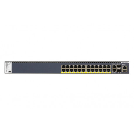 NETGEAR M4300-28G-PoE+ Upravljano L3 Gigabit Ethernet (10/100/1000) Podrška za napajanje putem Etherneta (PoE) 1U Crno