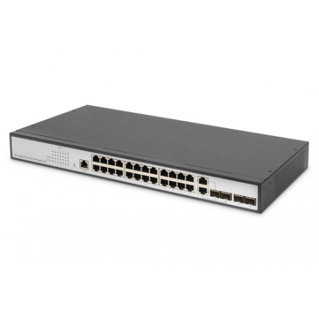Digitus DN-80221-3 mrežni prekidač Upravljano L2 Gigabit Ethernet (10/100/1000) Crno, Sivo