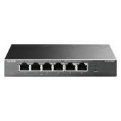 4-port 10/100Mbps Unmanaged PoE+ Switch with 2 10/100Mbps uplink ports, meta case, desktop mount, 4