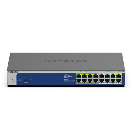 NETGEAR GS516UP Neupravljano Gigabit Ethernet (10/100/1000) Podrška za napajanje putem Etherneta (PoE) Sivo