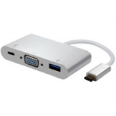 Roline adapter USB-C - VGA (M/F) + 1×USB3.2 Gen1 + 1×USB-C (Power Delivery), 0.1m