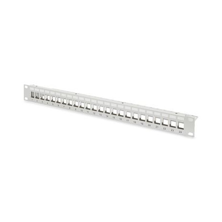Digitus Modular Patch Panel, shielded 24-port, blank, 1U, rack mount color grey