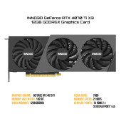 INNO3D NVIDIA Video Card RTX 4070Ti X3 12GB GDDR6X 192 bit, 2400 MHz / 21Gbps, 3xDP, HDMI, 3 fan, 2.