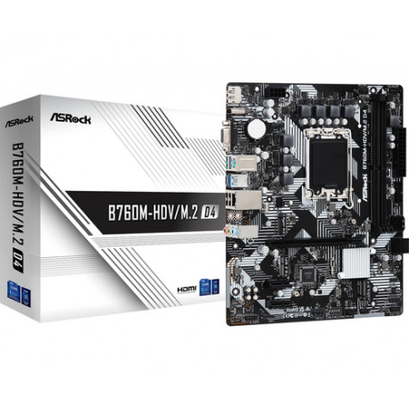 Asrock B760M-HDV/M.2 D4 Intel B760 LGA 1700 Mikro ATX