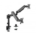 Gembird Adjustable desk 2-display mounting arm, 17”-32”, up to 9 kg