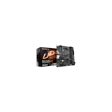 GIGABYTE MB B550 4 x DDR4 PCIe 3.0 2 x M.2 4 x SATA 1 x DisplayPort 1 x HDMI port Micro ATX