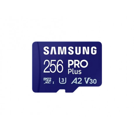 Spominska kartica Samsung PRO Plus micro SDXC, 256GB, 180MB/s, U3, V30, A2, UHS-I, z SD adapterjem