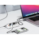 USB-C hub s 7 vhodi, 7x USB-A 3.2 Gen1, 1x USB-A PD, 5Gbps, z napajanjem, aluminij, ORICO M3U7Q1-05