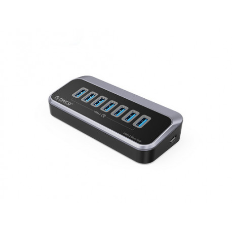 USB-C hub s 7 vhodi, 7x USB-A 3.2 Gen1, 5Gbps, črn, ORICO M3U3-7A-10