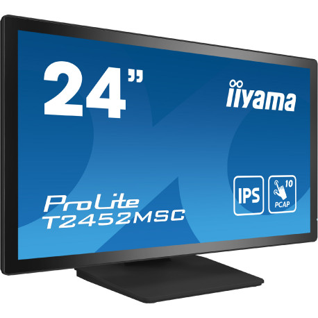 IIYAMA Monitor LED PROLITE T2452MSC-B1 24” PCAP multi-touch edge-to-edge glass and anti fingerprint